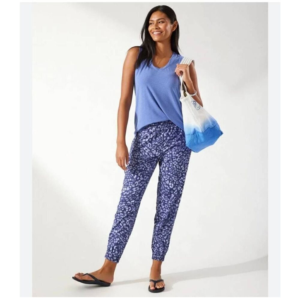 Tommy Bahama Islandzone Blue Leopard Joggers Size Small‎